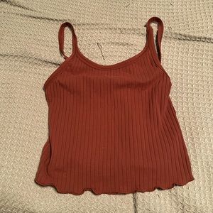 Burgundy Cropped Thin Strap Top